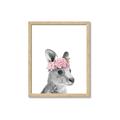 Picture of Kangaroo with floral _GroupedProduct_Rectangle_Portrait_Mini_ _GroupedProduct_Rectangle_Portrait_Framed_Matted_