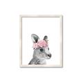 Picture of Kangaroo with floral _GroupedProduct_Rectangle_Portrait_Mini_ _GroupedProduct_Rectangle_Portrait_Framed_Matted_