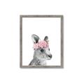 Picture of Kangaroo with floral _GroupedProduct_Rectangle_Portrait_Mini_ _GroupedProduct_Rectangle_Portrait_Framed_Matted_