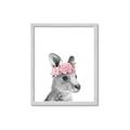Picture of Kangaroo with floral _GroupedProduct_Rectangle_Portrait_Mini_ _GroupedProduct_Rectangle_Portrait_Framed_Matted_