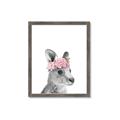 Picture of Kangaroo with floral _GroupedProduct_Rectangle_Portrait_Mini_ _GroupedProduct_Rectangle_Portrait_Framed_Matted_