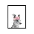 Picture of Kangaroo with floral _GroupedProduct_Rectangle_Portrait_Mini_ _GroupedProduct_Rectangle_Portrait_Framed_Matted_