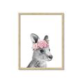 Picture of Kangaroo with floral _GroupedProduct_Rectangle_Portrait_Mini_ _GroupedProduct_Rectangle_Portrait_Framed_Matted_