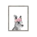 Picture of Kangaroo with floral _GroupedProduct_Rectangle_Portrait_Mini_ _GroupedProduct_Rectangle_Portrait_Framed_Matted_