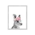 Picture of Kangaroo with floral _GroupedProduct_Rectangle_Portrait_Mini_ _GroupedProduct_Rectangle_Portrait_Framed_Matted_