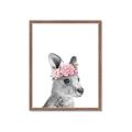 Picture of Kangaroo with floral _GroupedProduct_Rectangle_Portrait_Mini_ _GroupedProduct_Rectangle_Portrait_Framed_Matted_
