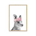 Picture of Kangaroo with floral _GroupedProduct_Rectangle_Portrait_Mini_ _GroupedProduct_Rectangle_Portrait_Framed_Matted_