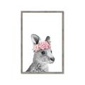 Picture of Kangaroo with floral _GroupedProduct_Rectangle_Portrait_Mini_ _GroupedProduct_Rectangle_Portrait_Framed_Matted_