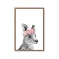 Picture of Kangaroo with floral _GroupedProduct_Rectangle_Portrait_Mini_ _GroupedProduct_Rectangle_Portrait_Framed_Matted_