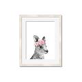 Picture of Kangaroo with floral _GroupedProduct_Rectangle_Portrait_Mini_ _GroupedProduct_Rectangle_Portrait_Framed_Matted_