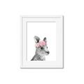 Picture of Kangaroo with floral _GroupedProduct_Rectangle_Portrait_Mini_ _GroupedProduct_Rectangle_Portrait_Framed_Matted_