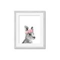 Picture of Kangaroo with floral _GroupedProduct_Rectangle_Portrait_Mini_ _GroupedProduct_Rectangle_Portrait_Framed_Matted_