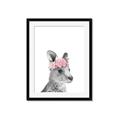 Picture of Kangaroo with floral _GroupedProduct_Rectangle_Portrait_Mini_ _GroupedProduct_Rectangle_Portrait_Framed_Matted_