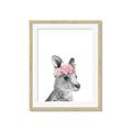 Picture of Kangaroo with floral _GroupedProduct_Rectangle_Portrait_Mini_ _GroupedProduct_Rectangle_Portrait_Framed_Matted_