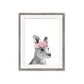 Picture of Kangaroo with floral _GroupedProduct_Rectangle_Portrait_Mini_ _GroupedProduct_Rectangle_Portrait_Framed_Matted_