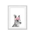 Picture of Kangaroo with floral _GroupedProduct_Rectangle_Portrait_Mini_ _GroupedProduct_Rectangle_Portrait_Framed_Matted_