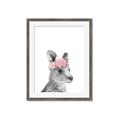 Picture of Kangaroo with floral _GroupedProduct_Rectangle_Portrait_Mini_ _GroupedProduct_Rectangle_Portrait_Framed_Matted_