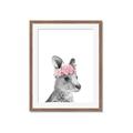 Picture of Kangaroo with floral _GroupedProduct_Rectangle_Portrait_Mini_ _GroupedProduct_Rectangle_Portrait_Framed_Matted_