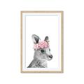 Picture of Kangaroo with floral _GroupedProduct_Rectangle_Portrait_Mini_ _GroupedProduct_Rectangle_Portrait_Framed_Matted_