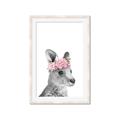 Picture of Kangaroo with floral _GroupedProduct_Rectangle_Portrait_Mini_ _GroupedProduct_Rectangle_Portrait_Framed_Matted_