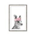 Picture of Kangaroo with floral _GroupedProduct_Rectangle_Portrait_Mini_ _GroupedProduct_Rectangle_Portrait_Framed_Matted_