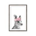 Picture of Kangaroo with floral _GroupedProduct_Rectangle_Portrait_Mini_ _GroupedProduct_Rectangle_Portrait_Framed_Matted_