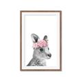Picture of Kangaroo with floral _GroupedProduct_Rectangle_Portrait_Mini_ _GroupedProduct_Rectangle_Portrait_Framed_Matted_