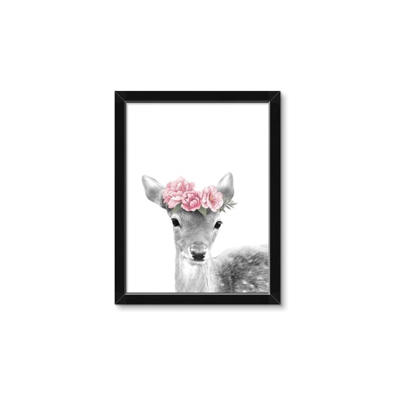 Picture of Flower Crown Deer _GroupedProduct_Rectangle_Portrait_Mini_ _GroupedProduct_Rectangle_Portrait_Framed_Matted_