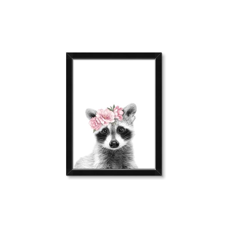 Picture of Flower Crown Raccoon _GroupedProduct_Rectangle_Portrait_Mini_ _GroupedProduct_Rectangle_Portrait_Framed_Matted_