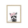 Picture of Flower Crown Raccoon _GroupedProduct_Rectangle_Portrait_Mini_ _GroupedProduct_Rectangle_Portrait_Framed_Matted_
