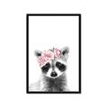Picture of Flower Crown Raccoon _GroupedProduct_Rectangle_Portrait_Mini_ _GroupedProduct_Rectangle_Portrait_Framed_Matted_