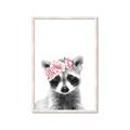 Picture of Flower Crown Raccoon _GroupedProduct_Rectangle_Portrait_Mini_ _GroupedProduct_Rectangle_Portrait_Framed_Matted_