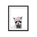 Picture of Flower Crown Raccoon _GroupedProduct_Rectangle_Portrait_Mini_ _GroupedProduct_Rectangle_Portrait_Framed_Matted_
