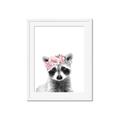 Picture of Flower Crown Raccoon _GroupedProduct_Rectangle_Portrait_Mini_ _GroupedProduct_Rectangle_Portrait_Framed_Matted_