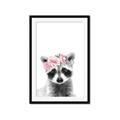 Picture of Flower Crown Raccoon _GroupedProduct_Rectangle_Portrait_Mini_ _GroupedProduct_Rectangle_Portrait_Framed_Matted_