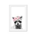 Picture of Flower Crown Raccoon _GroupedProduct_Rectangle_Portrait_Mini_ _GroupedProduct_Rectangle_Portrait_Framed_Matted_