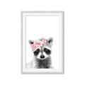 Picture of Flower Crown Raccoon _GroupedProduct_Rectangle_Portrait_Mini_ _GroupedProduct_Rectangle_Portrait_Framed_Matted_