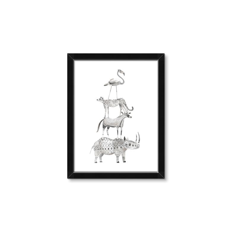 Picture of Stacked Animals I   _GroupedProduct_Rectangle_Portrait_Mini_ _GroupedProduct_Rectangle_Portrait_Framed_Matted_