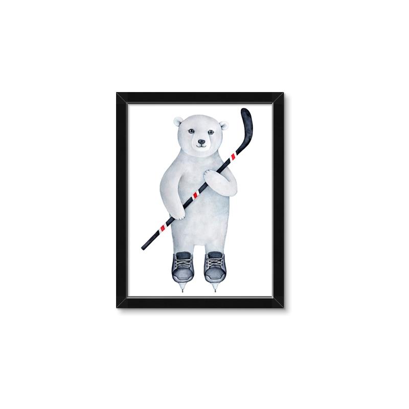 Picture of Hockey Polar Bear _GroupedProduct_Rectangle_Portrait_Mini_ _GroupedProduct_Rectangle_Portrait_Framed_Matted_