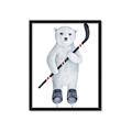 Picture of Hockey Polar Bear _GroupedProduct_Rectangle_Portrait_Mini_ _GroupedProduct_Rectangle_Portrait_Framed_Matted_