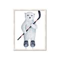 Picture of Hockey Polar Bear _GroupedProduct_Rectangle_Portrait_Mini_ _GroupedProduct_Rectangle_Portrait_Framed_Matted_