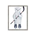 Picture of Hockey Polar Bear _GroupedProduct_Rectangle_Portrait_Mini_ _GroupedProduct_Rectangle_Portrait_Framed_Matted_