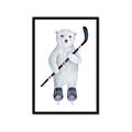 Picture of Hockey Polar Bear _GroupedProduct_Rectangle_Portrait_Mini_ _GroupedProduct_Rectangle_Portrait_Framed_Matted_
