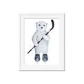 Picture of Hockey Polar Bear _GroupedProduct_Rectangle_Portrait_Mini_ _GroupedProduct_Rectangle_Portrait_Framed_Matted_