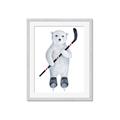 Picture of Hockey Polar Bear _GroupedProduct_Rectangle_Portrait_Mini_ _GroupedProduct_Rectangle_Portrait_Framed_Matted_