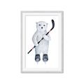Picture of Hockey Polar Bear _GroupedProduct_Rectangle_Portrait_Mini_ _GroupedProduct_Rectangle_Portrait_Framed_Matted_