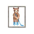 Picture of Hockey Bear _GroupedProduct_Rectangle_Portrait_Mini_ _GroupedProduct_Rectangle_Portrait_Framed_Matted_