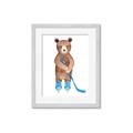 Picture of Hockey Bear _GroupedProduct_Rectangle_Portrait_Mini_ _GroupedProduct_Rectangle_Portrait_Framed_Matted_