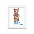 Picture of Hockey Bear _GroupedProduct_Rectangle_Portrait_Mini_ _GroupedProduct_Rectangle_Portrait_Framed_Matted_
