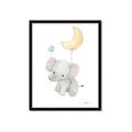 Picture of Floating baby elephant _GroupedProduct_Rectangle_Portrait_Mini_ _GroupedProduct_Rectangle_Portrait_Framed_Matted_
